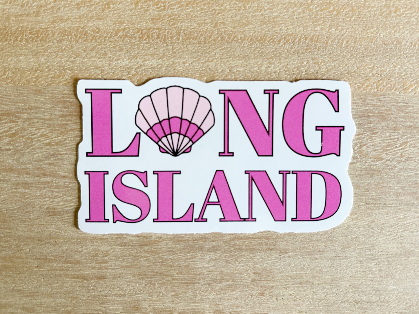 Long Island Pink Shell Sticker