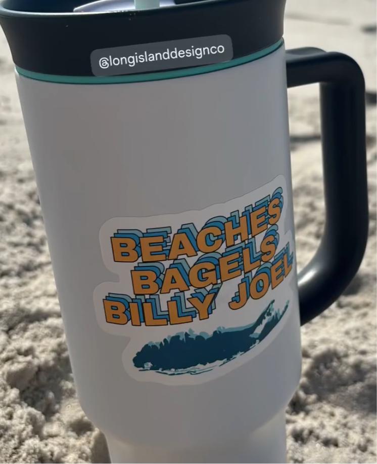 Beaches Bagels Billy Joel Long Island Sticker