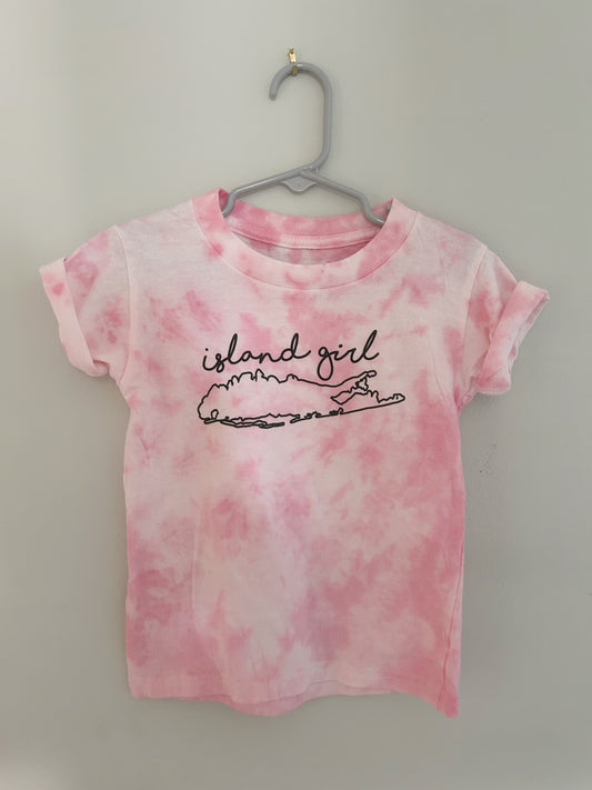 Island Girl Tie-Dyed Pink Tee for Long Island Girls