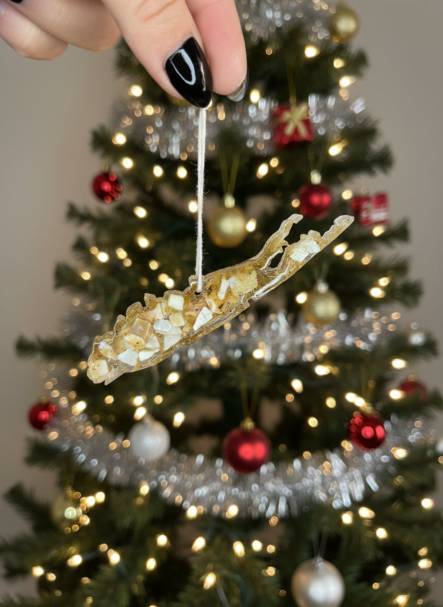 Long Island Sand & Shell Resin Ornament