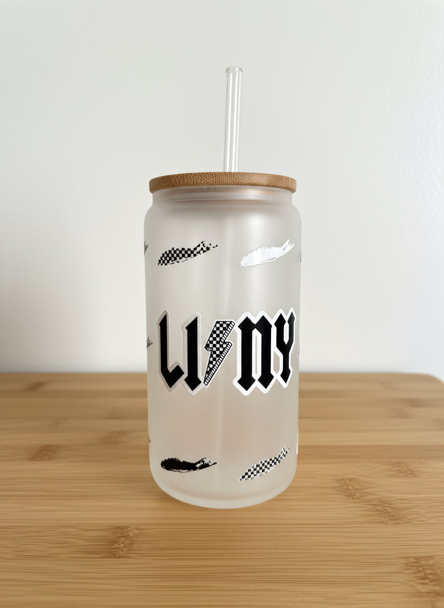 LI/NY Rocker Glass Straw Cup