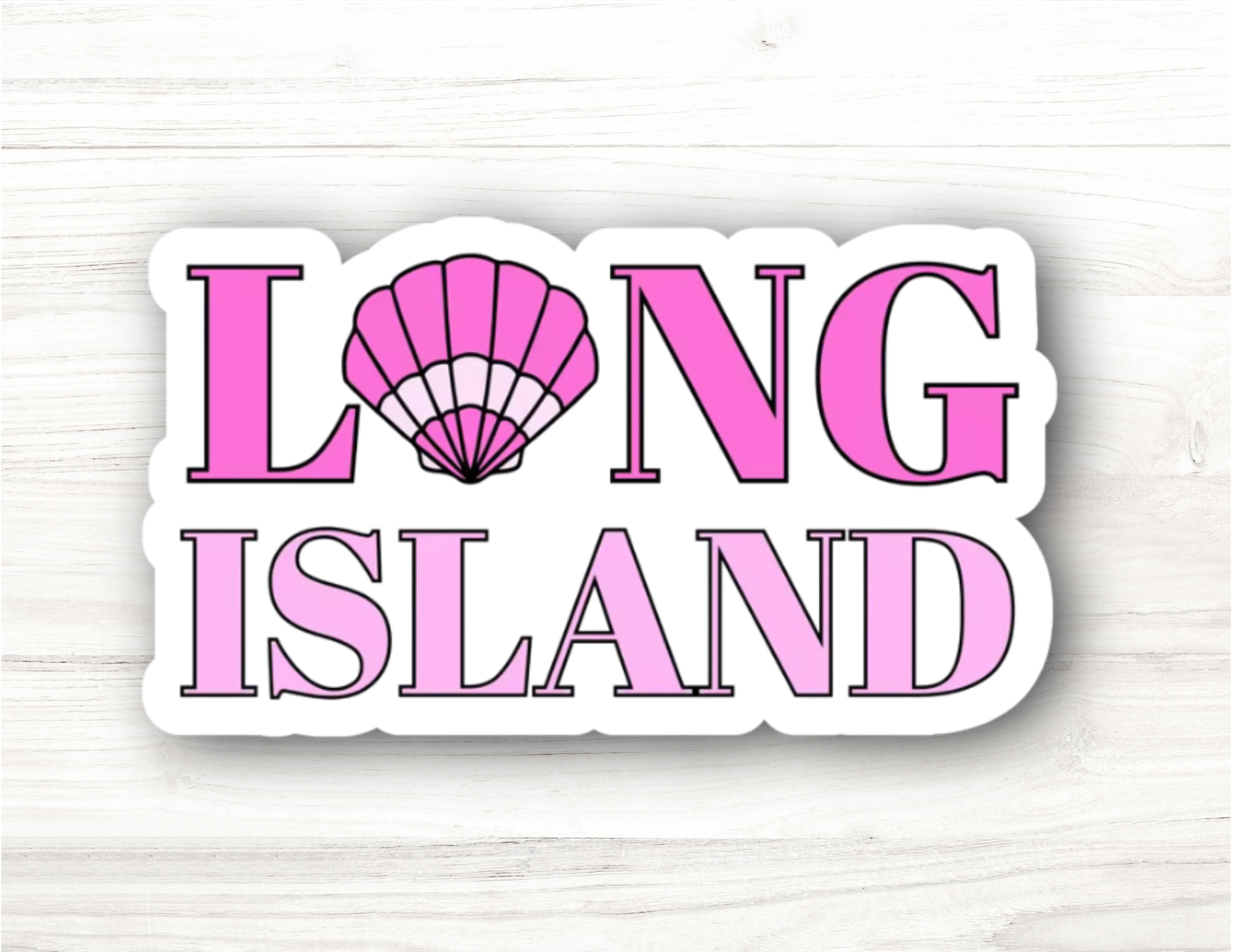 Long Island Pink Shell Sticker