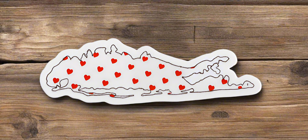 Long Island hearts sticker