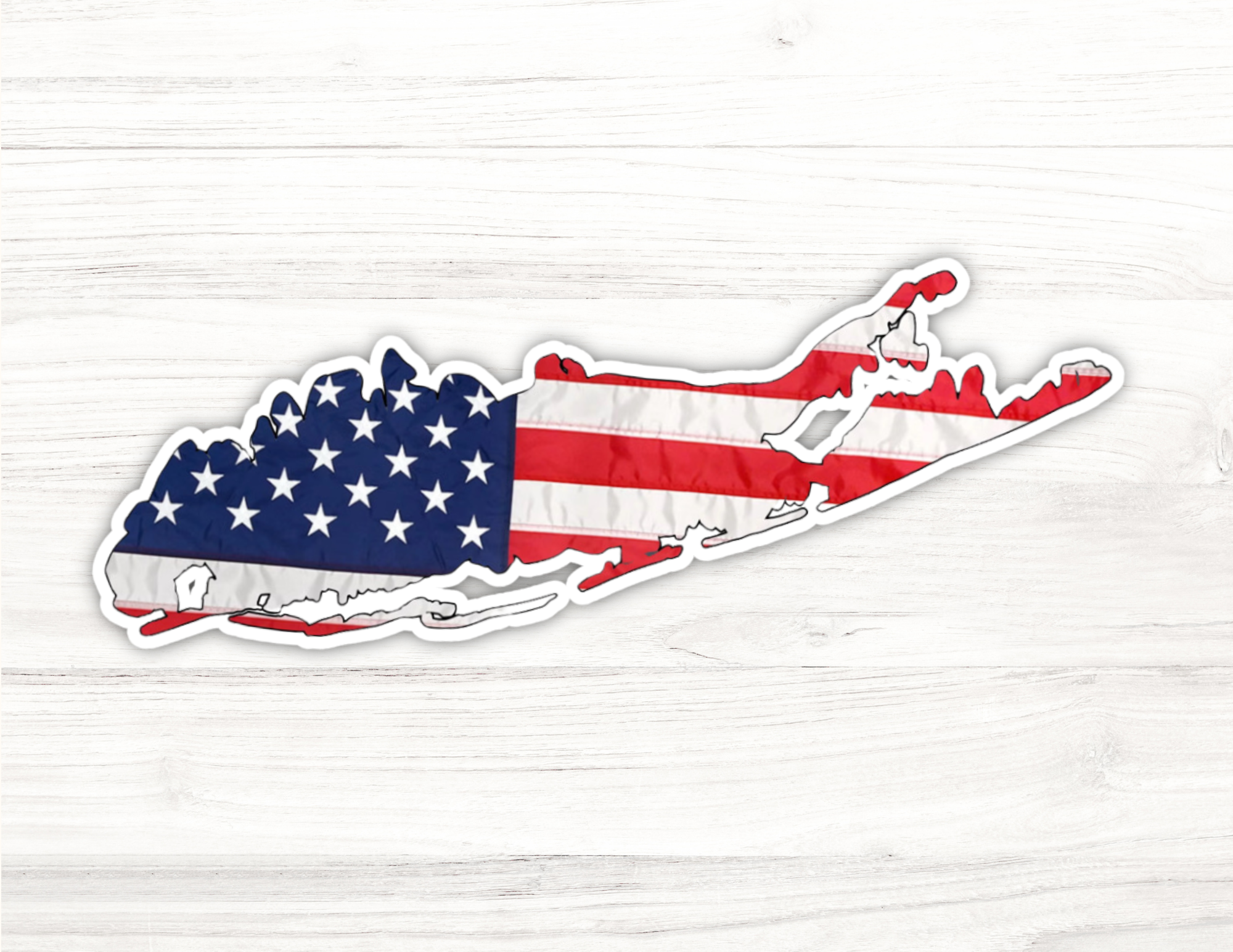 American Flag Long Island USA Sticker