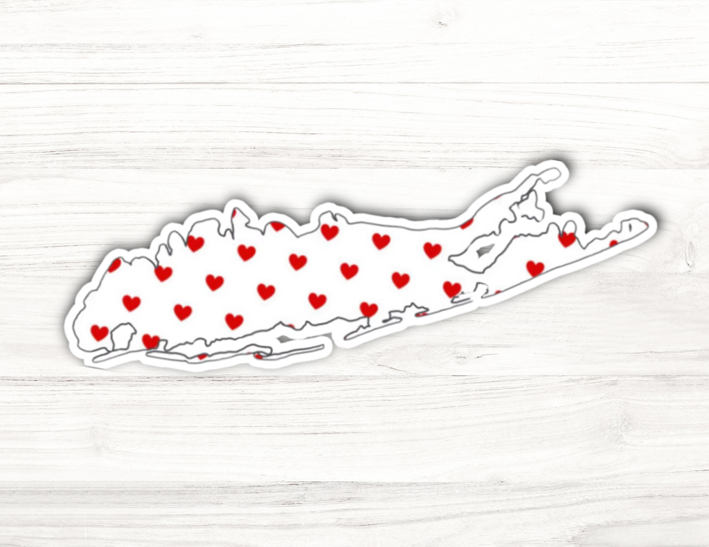 Long Island hearts sticker