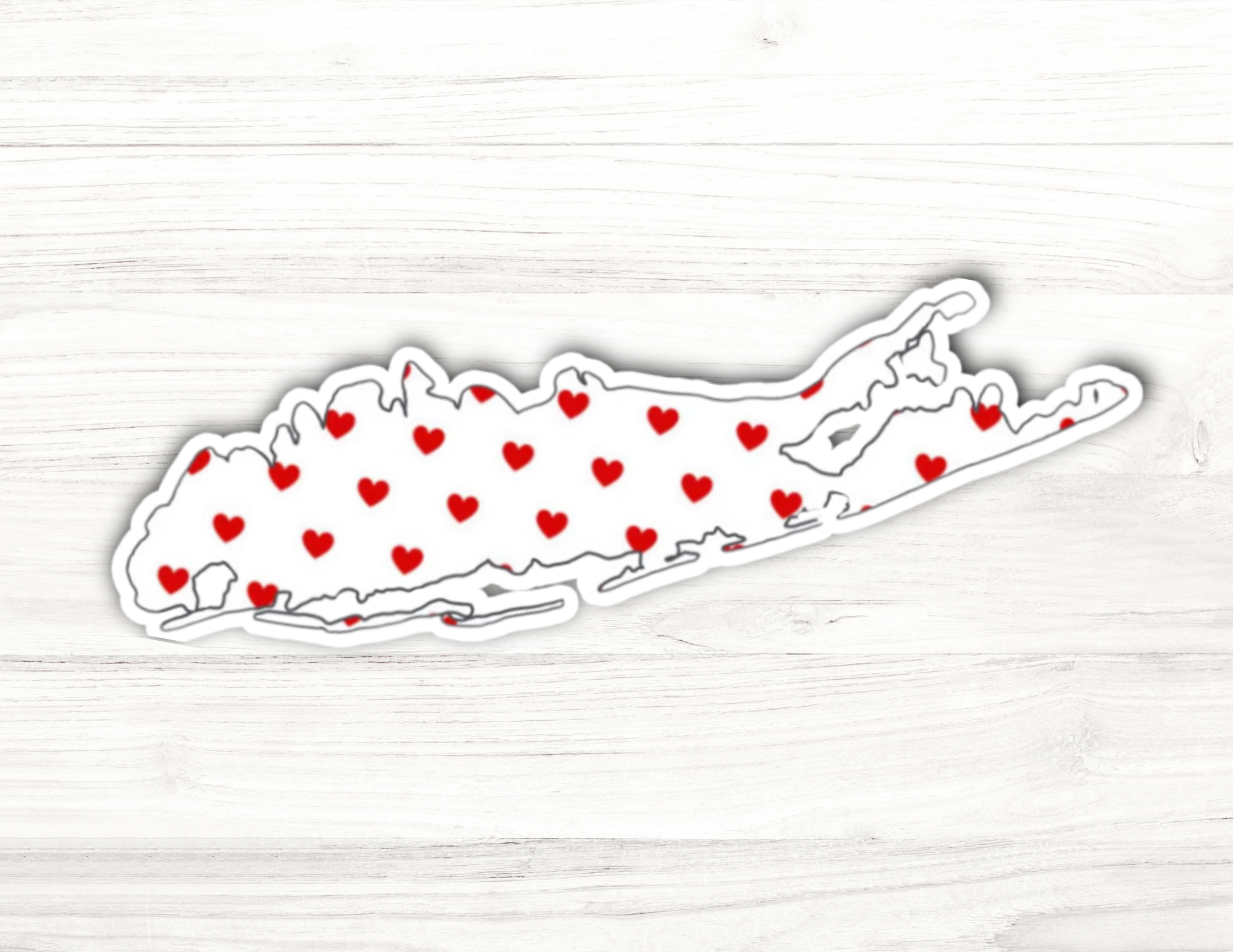 Long Island hearts sticker