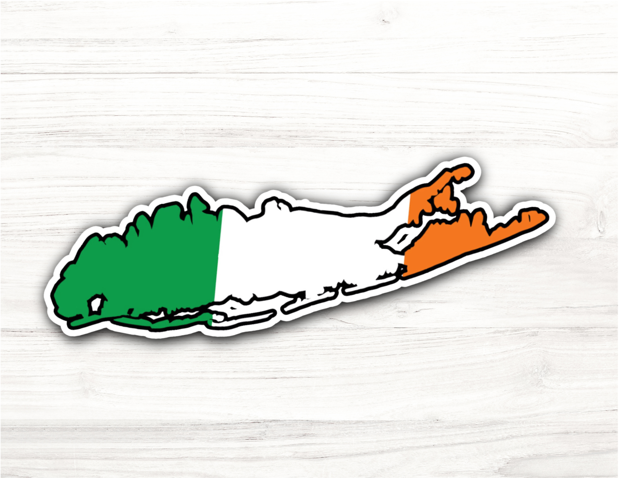 Irish Flag along Island Sticker