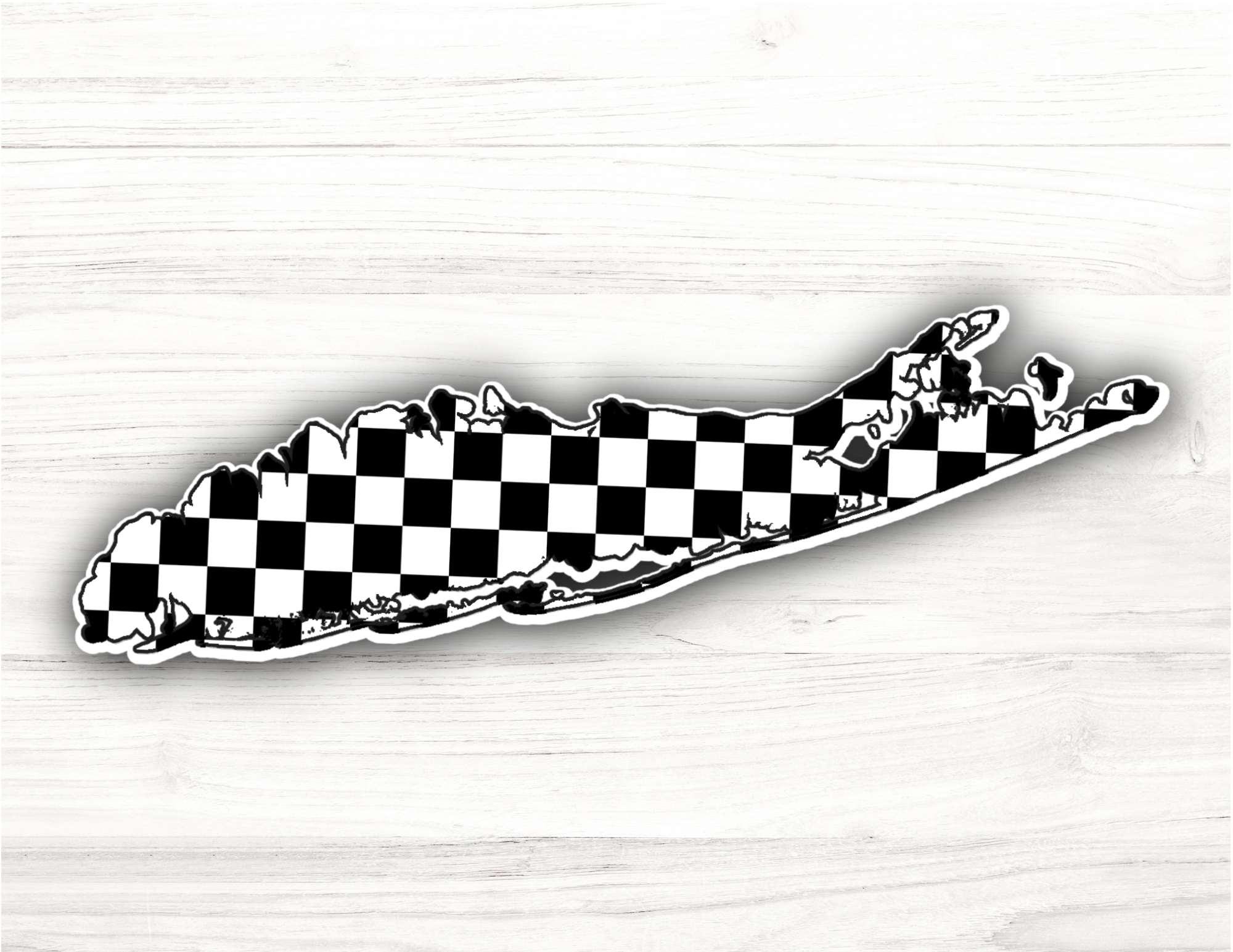 Checker Black & White Long Island Sticker