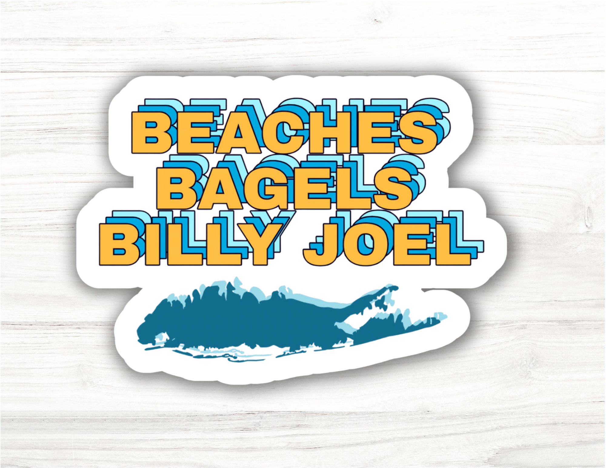 Beaches Bagels Billy Joel Long Island Sticker