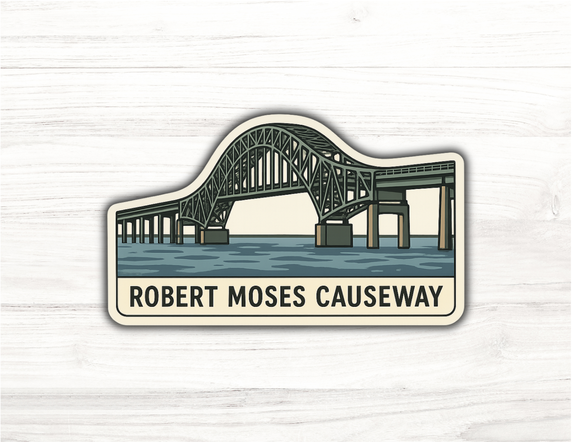 Robert Moses Causeway Bridge Long Island Sticker