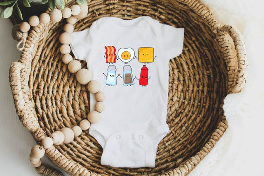 Long Island Bacon Egg and Cheese baby one piece baby bodysuit becspk funny long island gift