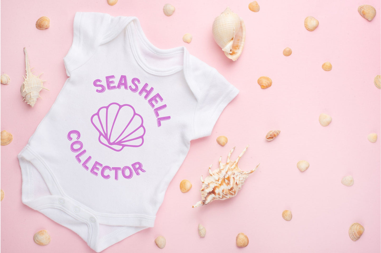 Seashell collector baby beach baby one piece baby bodysuit