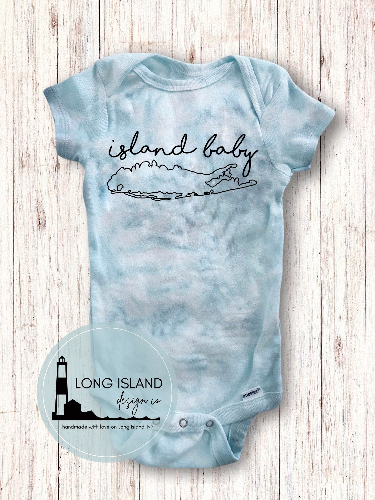 Island Baby Tie-Dye Blue Bodysuit for Long Island baby